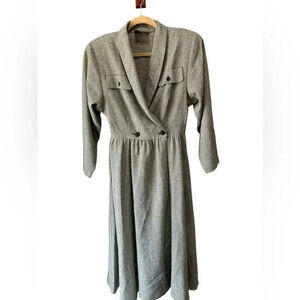 Vintage 80’s business core black houndstooth Strait Lane professional dress-M/L